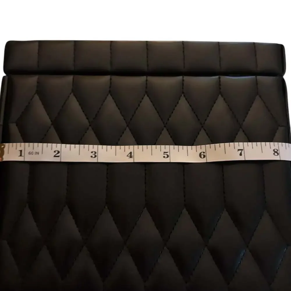 NWT WOLF Caroline Large Quilted Leather Jewelry Box in Black